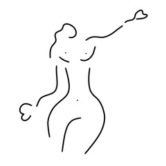 silhouette of a girl line art illustration 