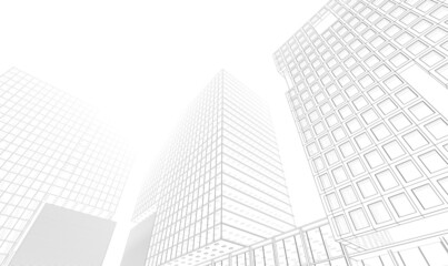 Fototapeta premium sketch of skyscrapers
