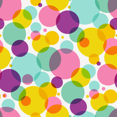 Abstract background. Seamless vector pattern with pastel colored circles.