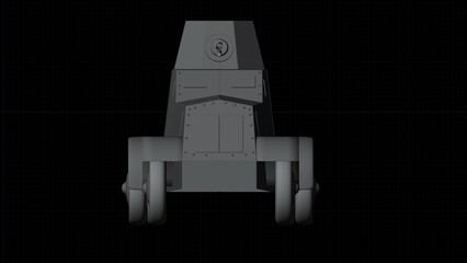 3D illustration. Polish armored car WZ. 29