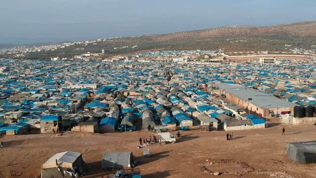 The world's largest refugee camp. Atma Refugee Camp, located on Syria's border with Turkey. It is thought to be inhabited by 1 million people.