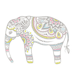 Mandala elephant vector illustration, hand drawing elephant