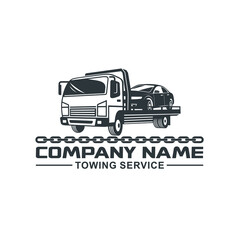 logo template for towing service, vector art.