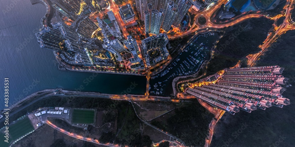 Canvas Prints Panorama aerial view of Hong Kong City - Tseung Kwan O