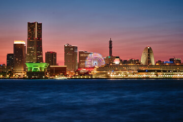Obraz premium Night view of Yokohama