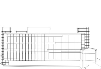 sketch of a modern building