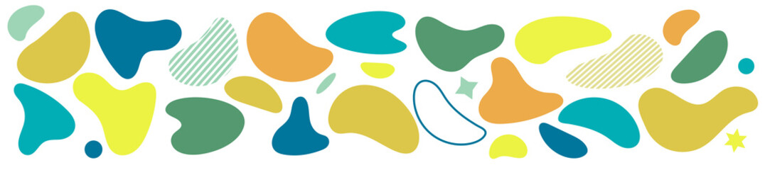 Abstract blotch shape. Liquid shape elements. Set of modern graphic elements. Fluid dynamical colored forms banner. Gradient abstract liquid shapes. Vector illustration.	