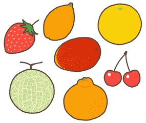 シンプルな春の果物のイラスト