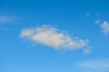 Blue sky with clouds.