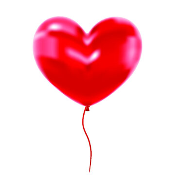 Heart shaped balloon. 3D illustration of Valentine's day, February 14, love