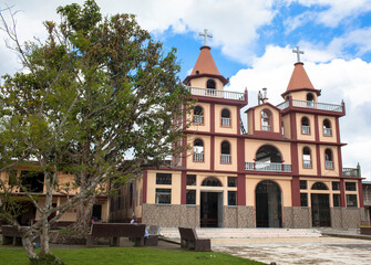 Fototapeta na wymiar Choco, Colombia. December 23, 2014: Sanctuary of the Divine Eccehomo and architecture