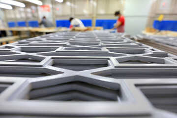 workers work hard on the furniture production line, China