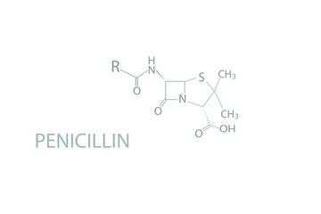 Penicillin molecular skeletal chemical formula.	