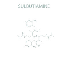 Sulbutiamine molecular skeletal chemical formula.	
