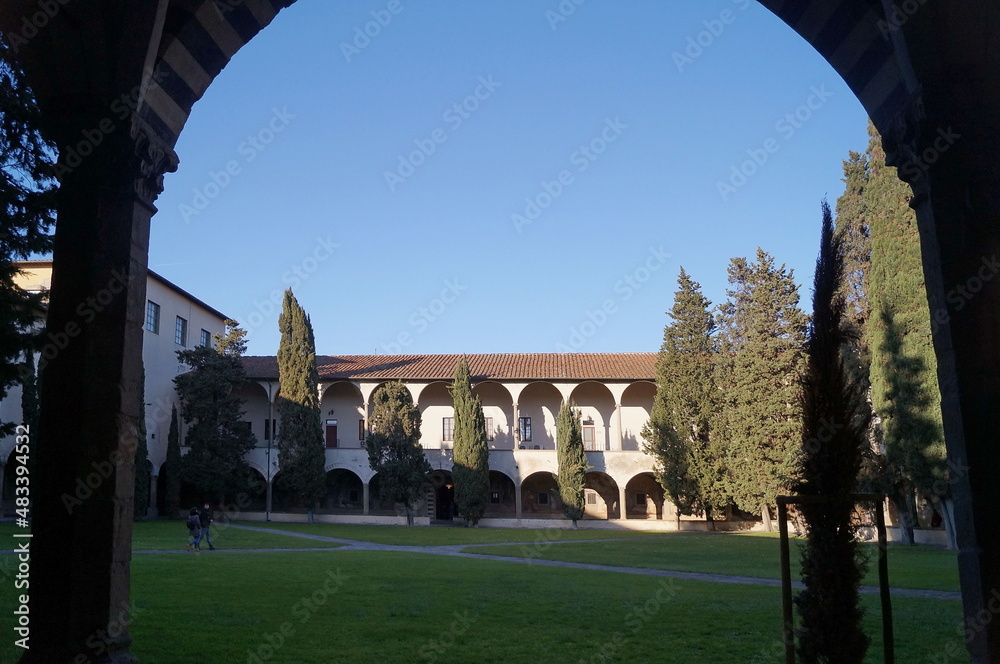 Wall mural Great cloister of Santa Maria Novella in Florence, Italy