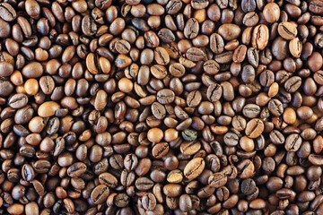 Brown coffee beans for making coffee