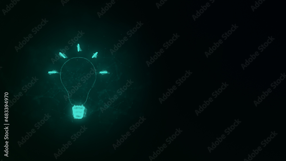 Aufkleber Lamp icon with plexus effect. Connected lines with dots. Illustration