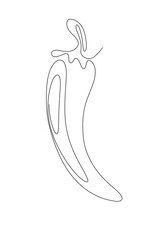 Hot pepper black outline abstraction on white background