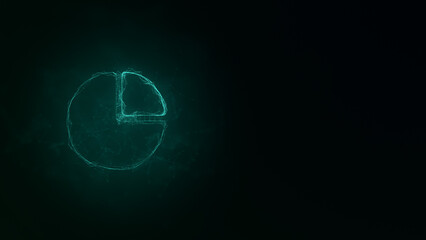 Circle diagram icon with plexus effect. Connected lines with dots. Illustration