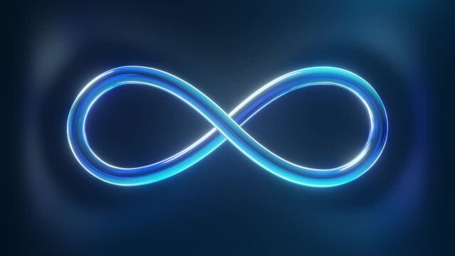A neon infinity metaverse symbol. 3D rendering
