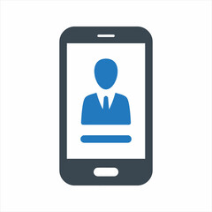 Mobile account login icon. Vector and glyph