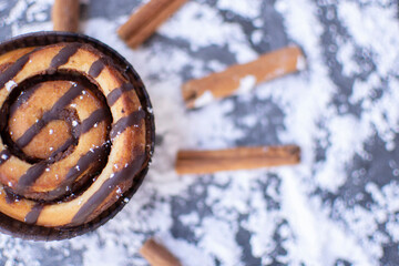 cinnamon roll close up