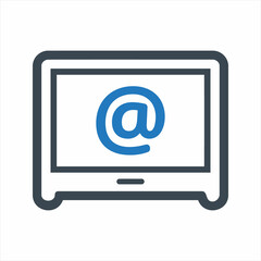 Online mail icon. Vector and glyph