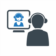 Online support icon. Vector and glyph
