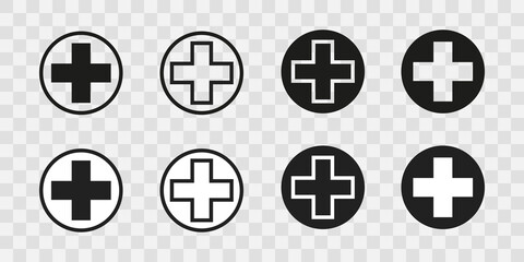 Medical cross symbol icon . collection of medicine health  signs . Vector illustration.