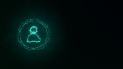 Create account screen icon with plexus effect. Connected lines with dots. Illustration