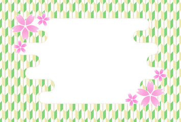 背景素材　矢絣　初心者マーク　桜