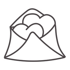 Cute doodle love letter, envelope with heart icons. Hand drawn vector illustration. Valentine's day, wedding vector illustration for design. sweet element