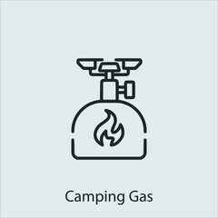 camping gas icon vector icon.Editable stroke.linear style sign for use web design and mobile apps,logo.Symbol illustration.Pixel vector graphics - Vector