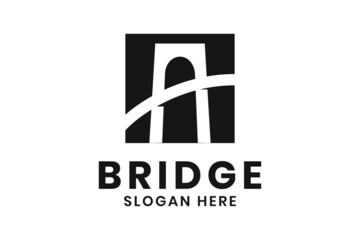 Minimalist bridge design logo vector template