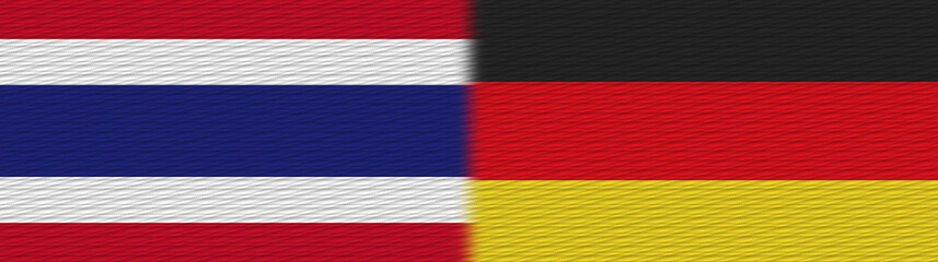 Germany and Thailand Thai Fabric Texture Flag – 3D Illustration