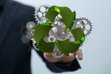 Green Technology Symbol 3d concept.