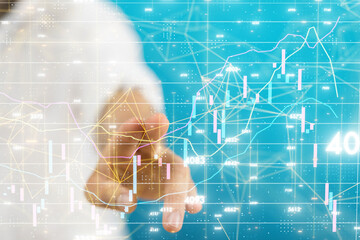 Fototapeta na wymiar stock market graph business digital