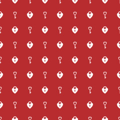 Vector seamless pattern Happy Valentine's Day Heart with chain on the padlock. Romantic background. Love, relationship, dating concept. Greeting card. Design for banner, poster or print.