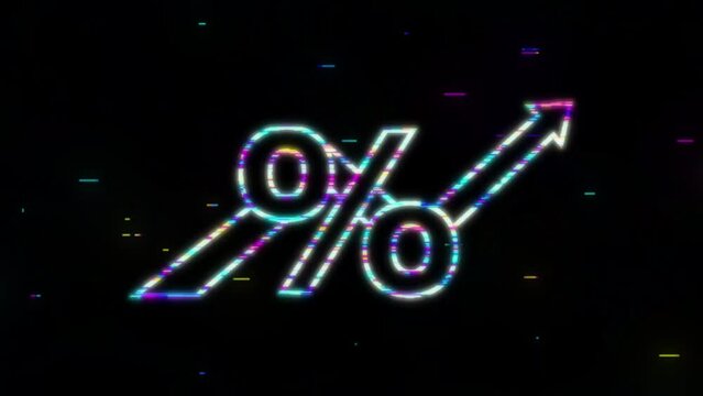 Percentage with arrow up and down. Banking, credit, interest rate. Motion Graphic