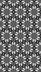 Lace imitation black and white seamless pattern
