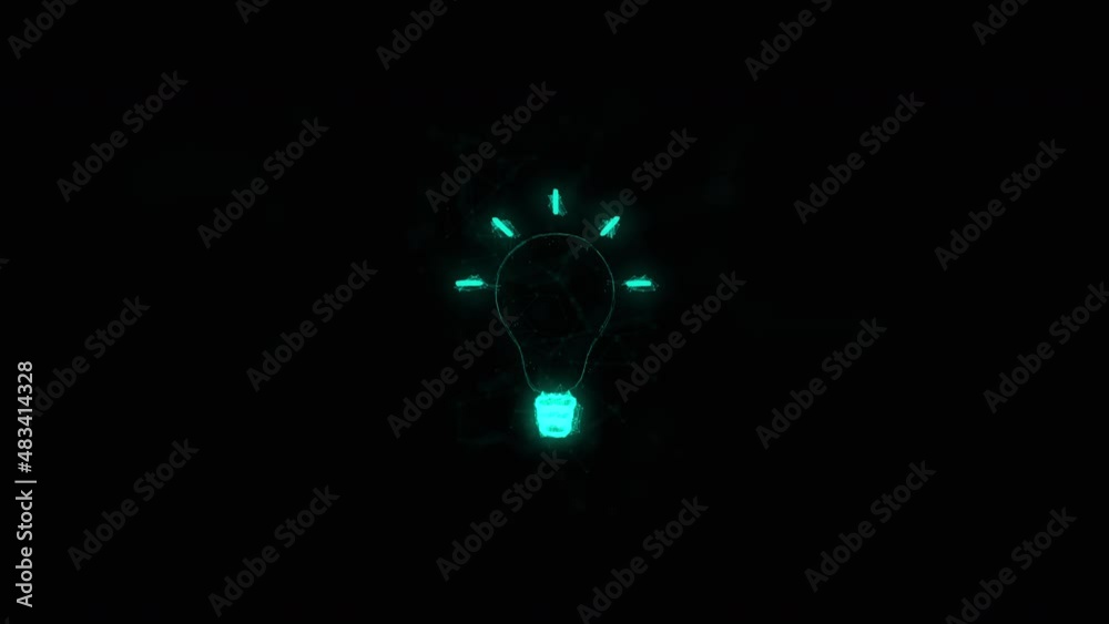 Fototapete Lamp icon with plexus effect. Connected lines with dots. Lines plexus