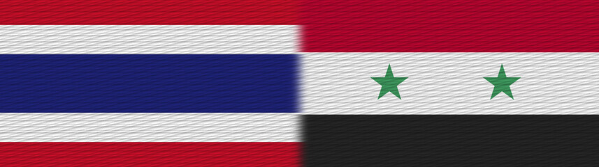 Syria and Thailand Thai Fabric Texture Flag – 3D Illustration