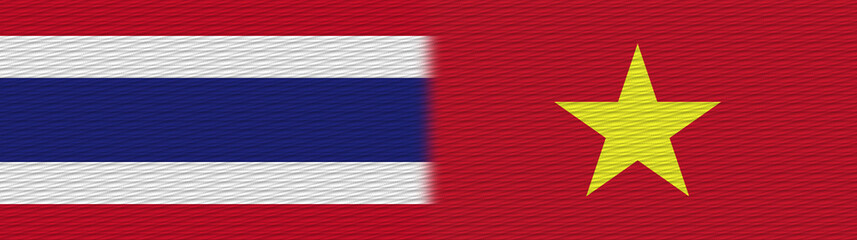 Vietnam and Thailand Thai Fabric Texture Flag – 3D Illustration