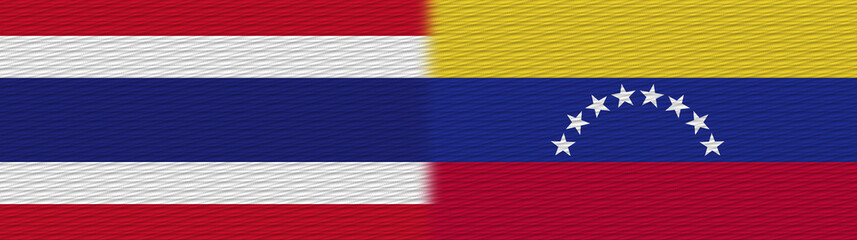Venezuela and Thailand Thai Fabric Texture Flag – 3D Illustration