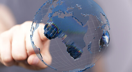 Global world network and telecommunication on earth and IoT. Elements