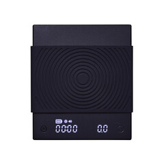 Fototapeta premium Food digital electronic scale black color isolated on white background