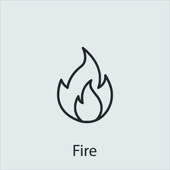 fire  icon vector icon.Editable stroke.linear style sign for use web design and mobile apps,logo.Symbol illustration.Pixel vector graphics - Vector