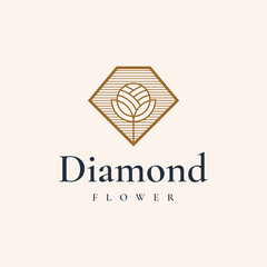 diamond line logo icon vector

