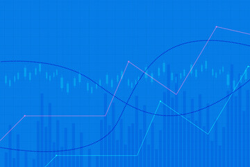 2d rendering Stock market online business concept. business Graph 