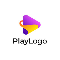 play button colorful logo vector